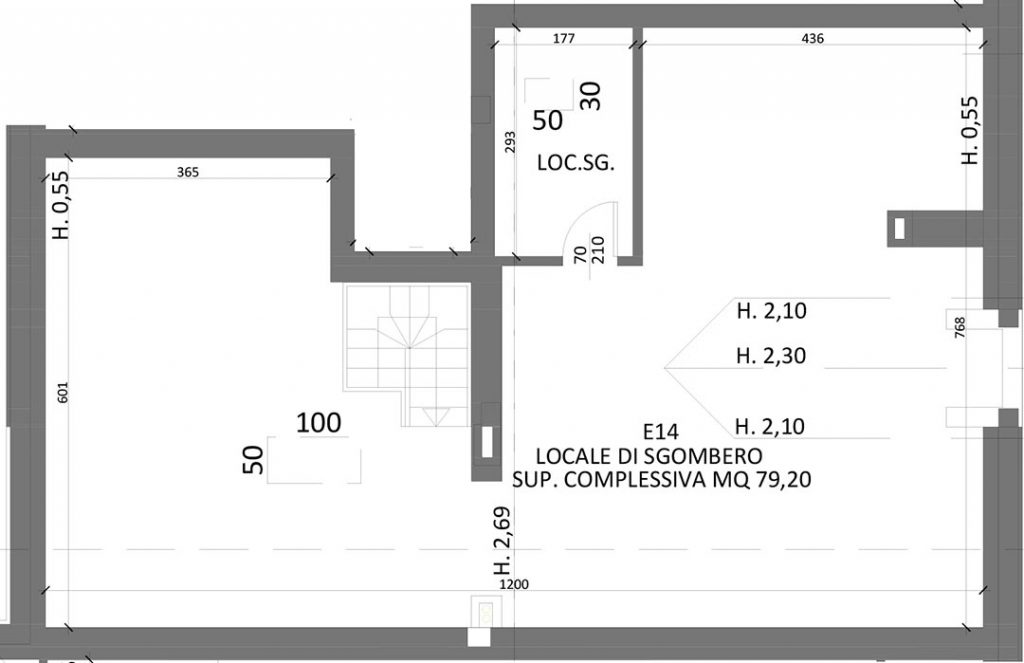 Residenza Umberto I - Planimetria E14 Mansarda